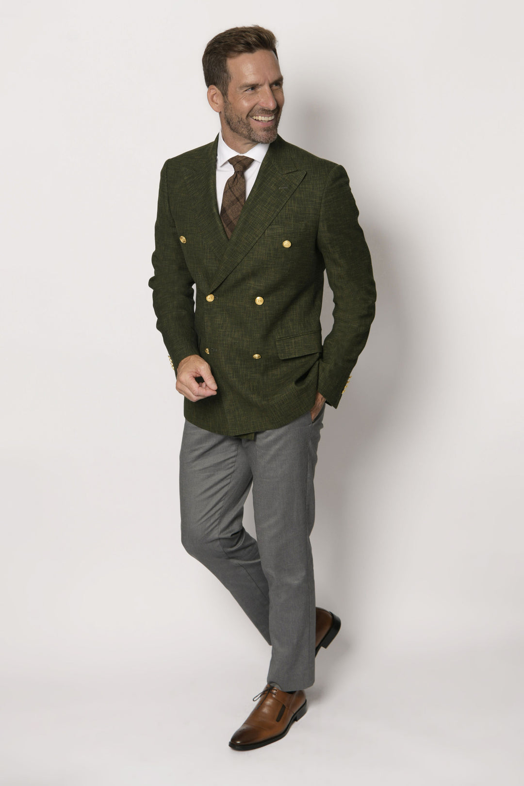 Lodevole Mens Zignone Slim Fit Blazer Dark Olive Lodevole