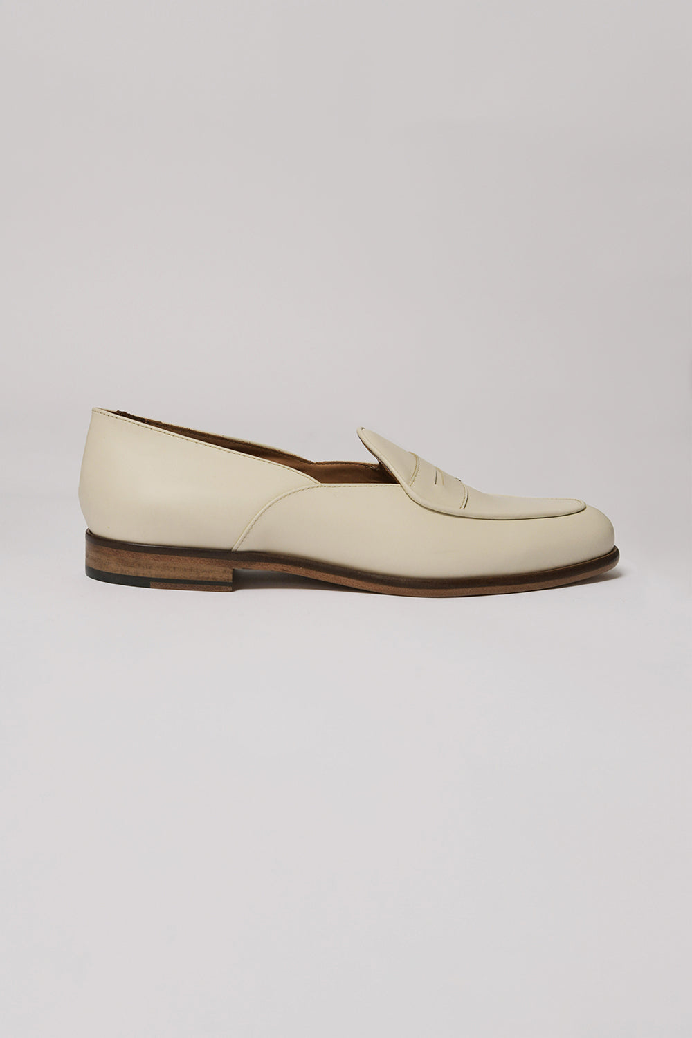 Italian Leather Loafers Ivory Cream