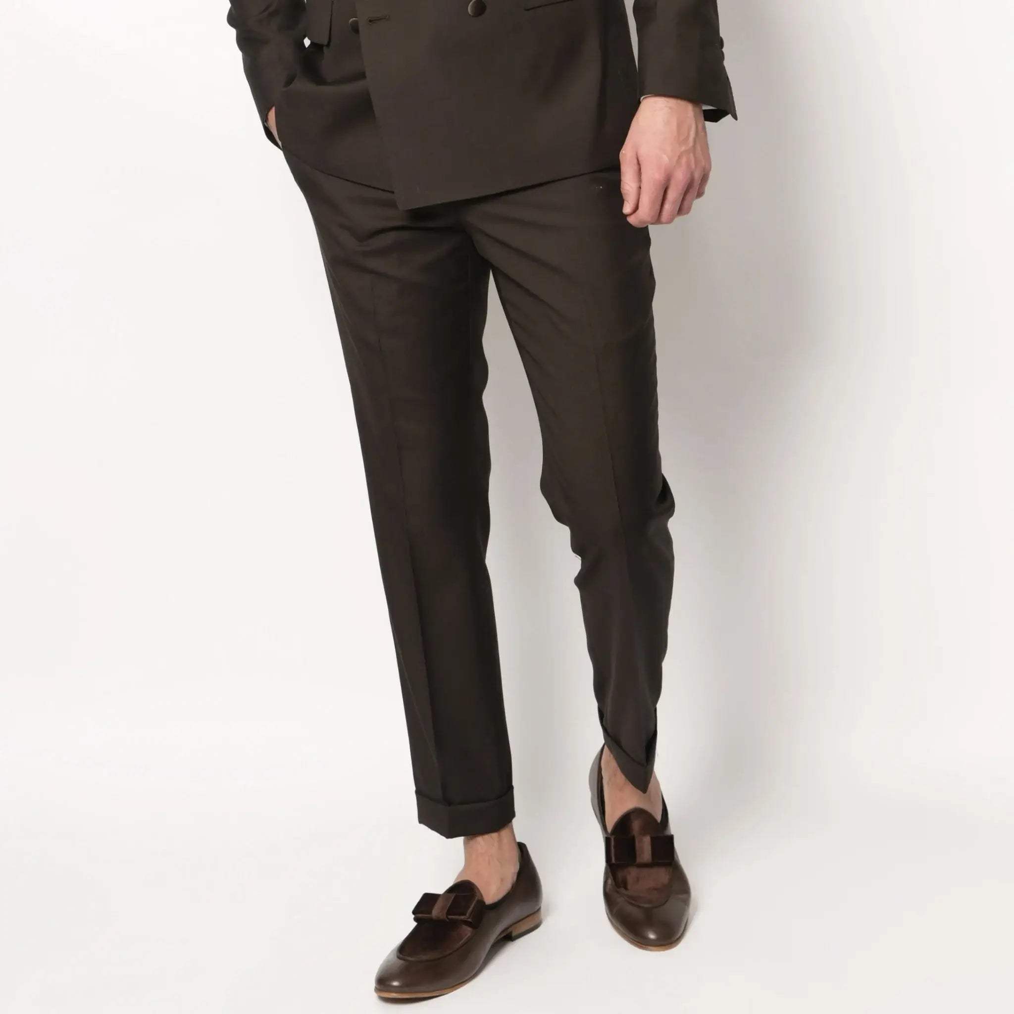 Slim Fit Trousers Dark Chocolate Brown | Lodevole