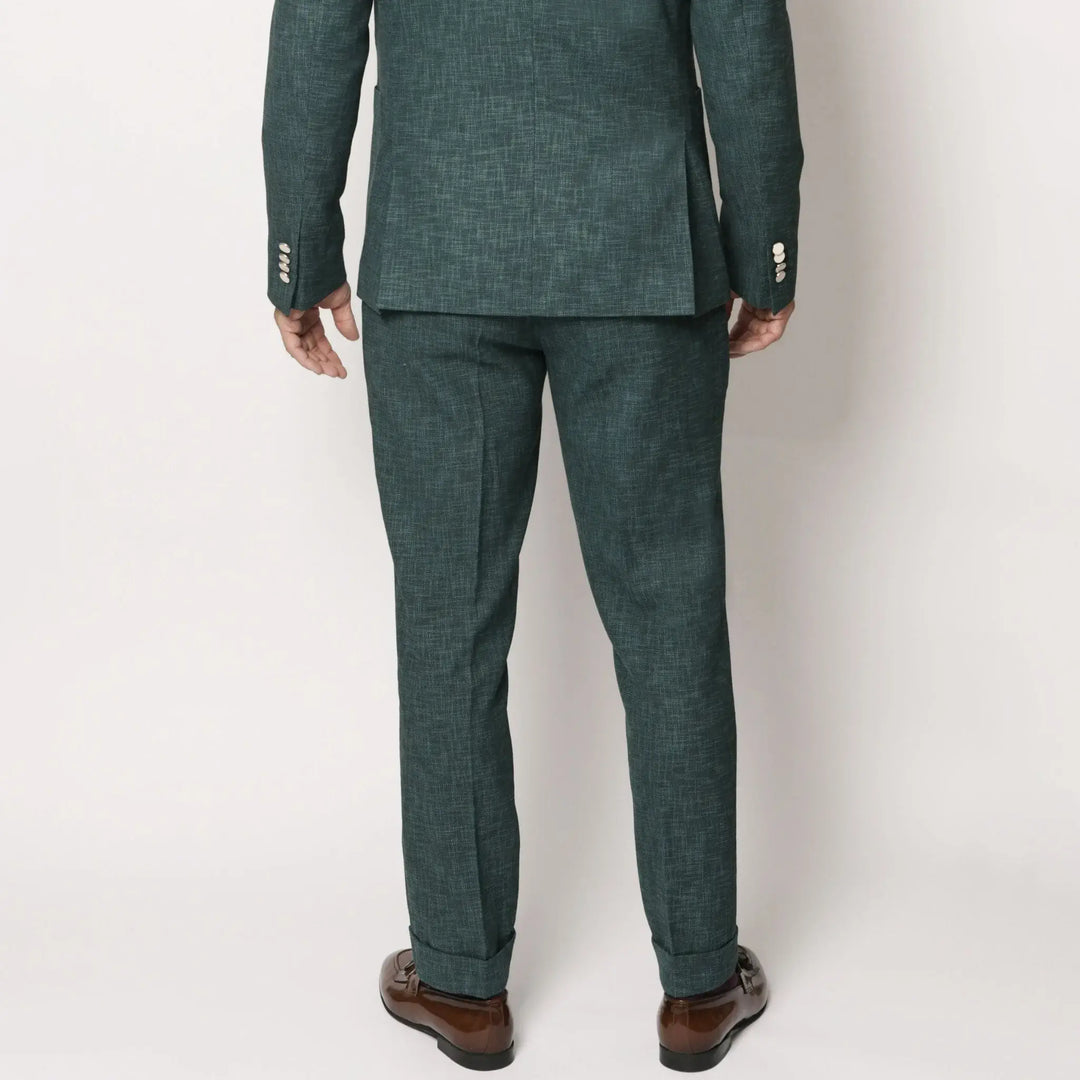 Lodevole Mens Zignone Slim Fit Trousers Dark Teal Back View