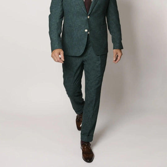 Lodevole Mens Zignone Slim Fit Trousers Dark Teal Front View