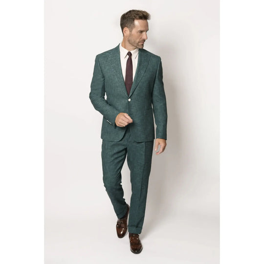 Lodevole Mens Zignone Slim Fit Trousers Dark Teal Outfit