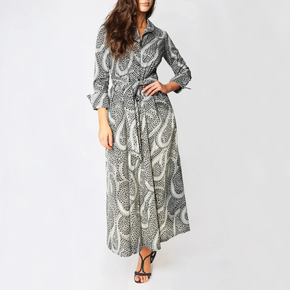 Lodevole Womens Floral Wave Dress Paisley Print Front View Hand on Hip