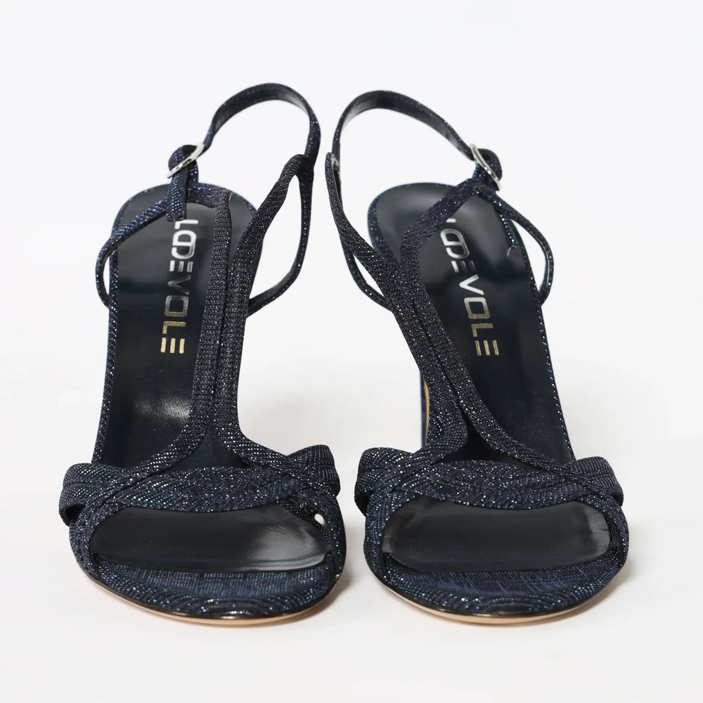 Lodevole Womens Midnight Glitz Sandals Blue Front View