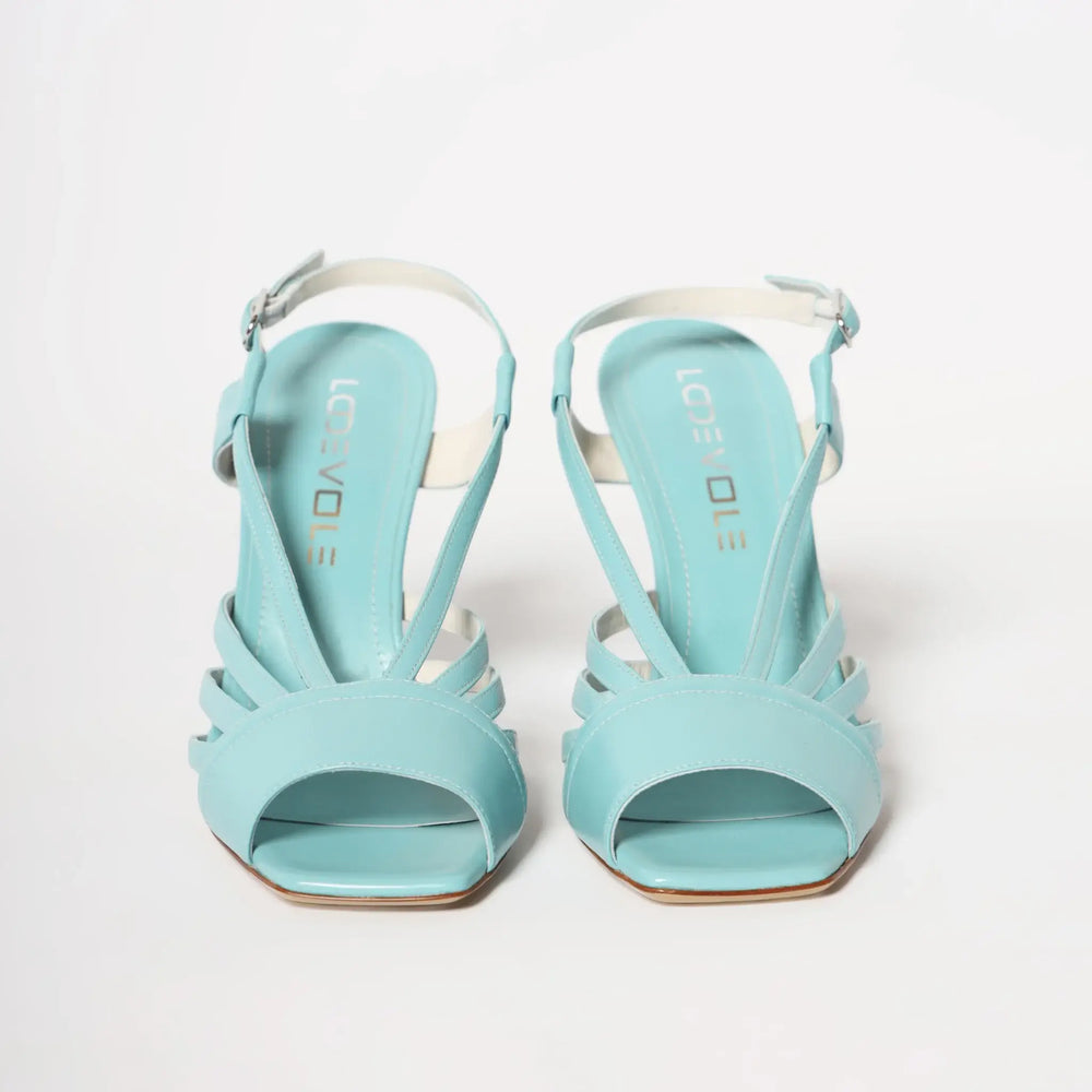 Lodevole Womens Ocean Wave Sandals Blue Front View