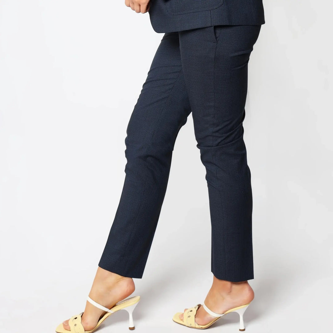 Womens Lodevole Forever Punctual Trousers Blue Checked Side View