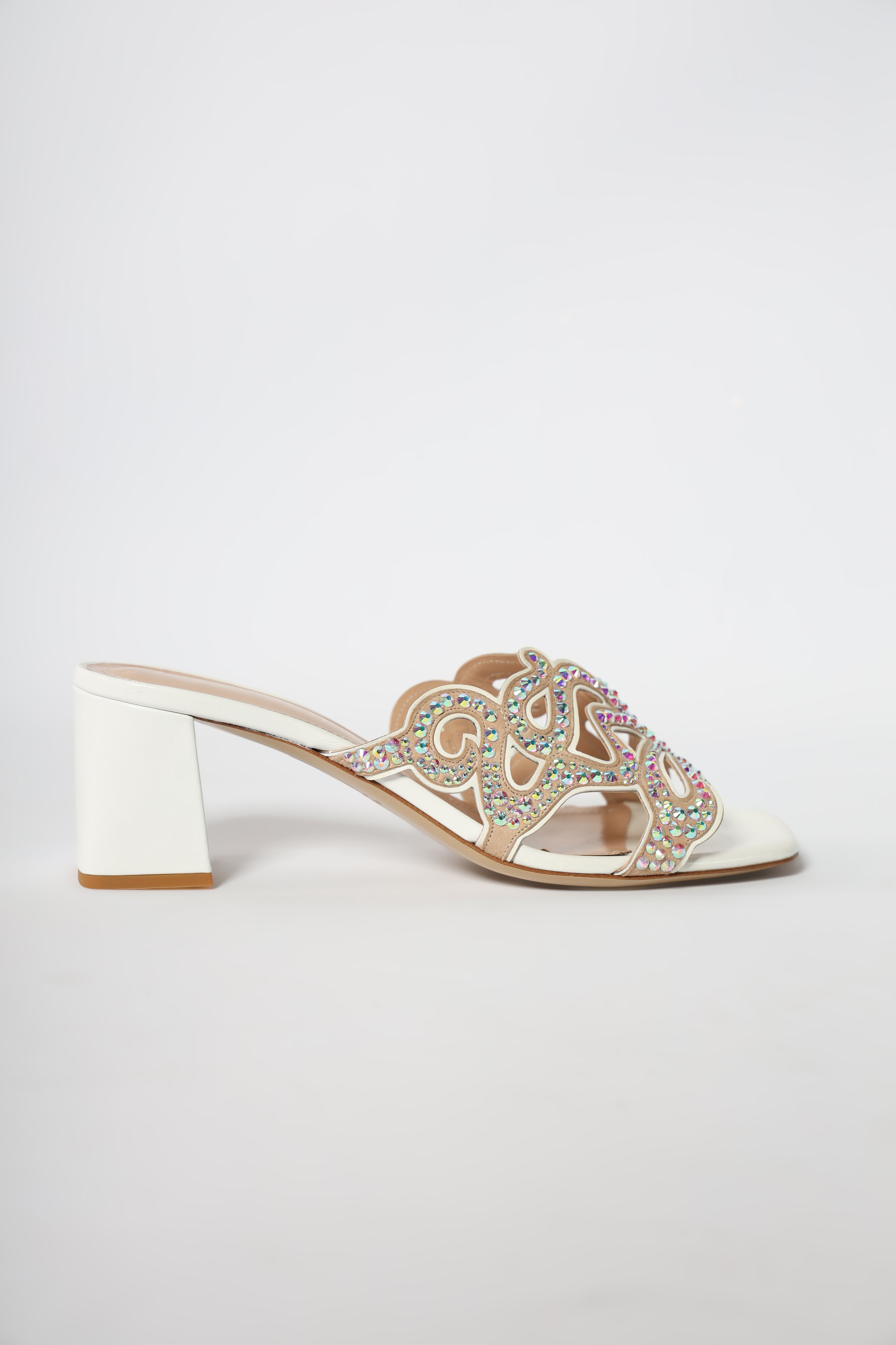 Rose Finesse Square Toe Bow Slingback Pink Italian Heels Women