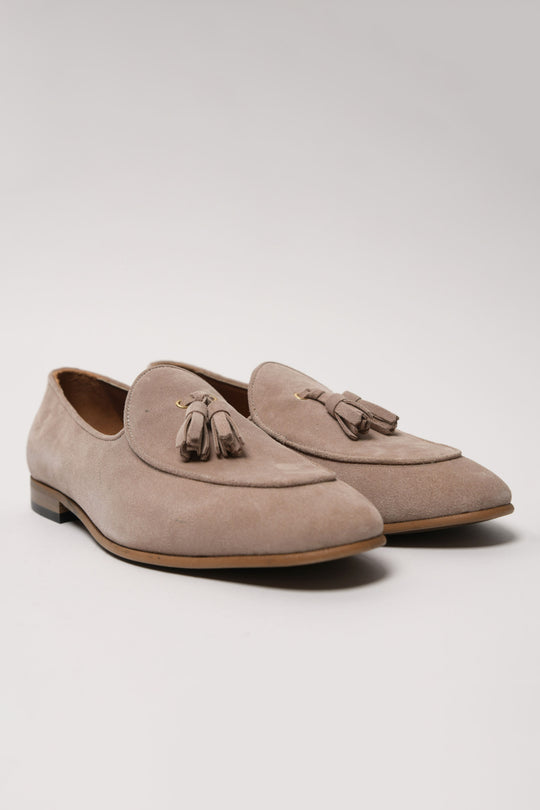 Wildleder-Quasten-Loafer Rosy Brown