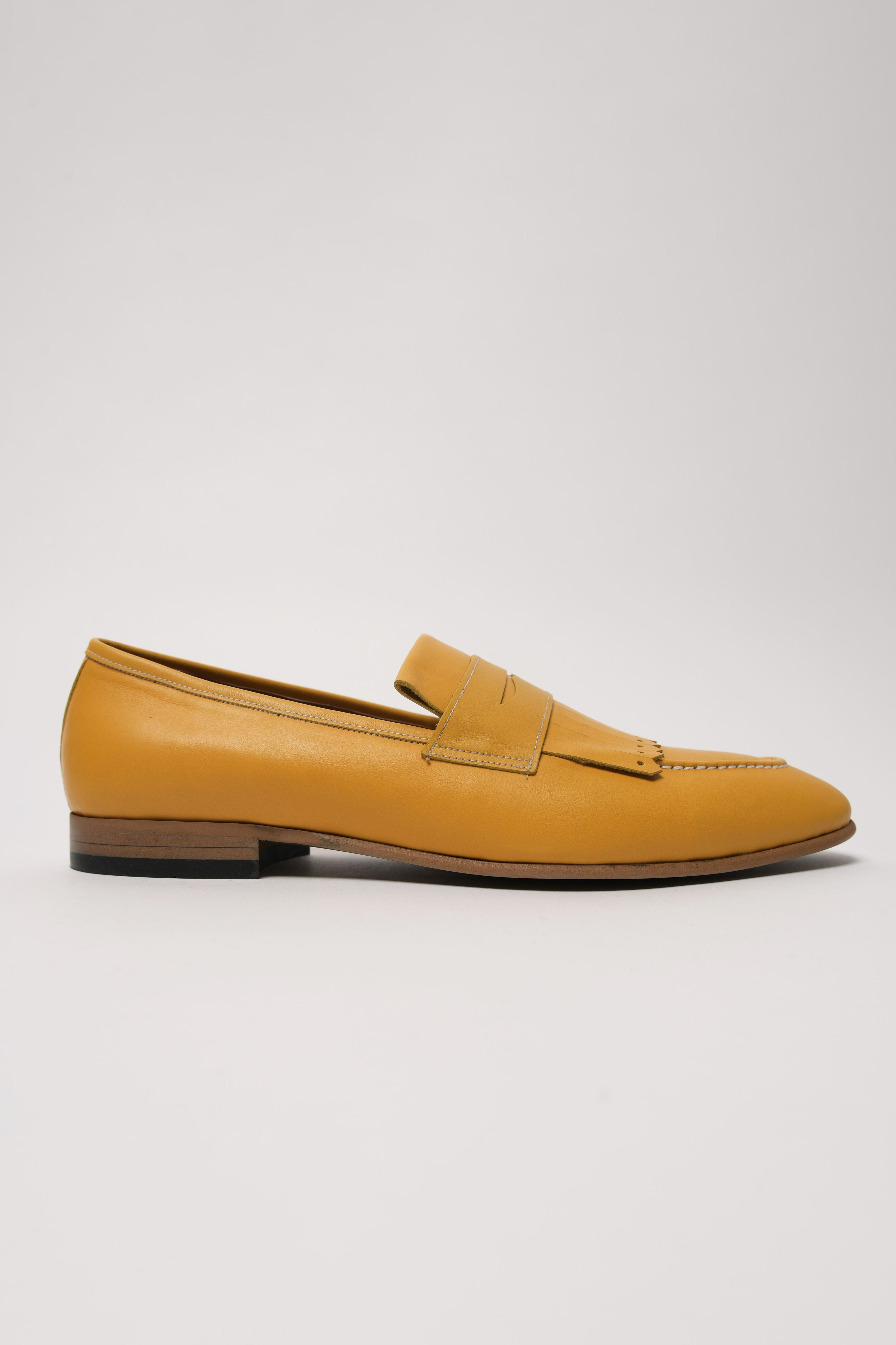 Kiltie Penny Loafers Mustard Yellow | Lodevole