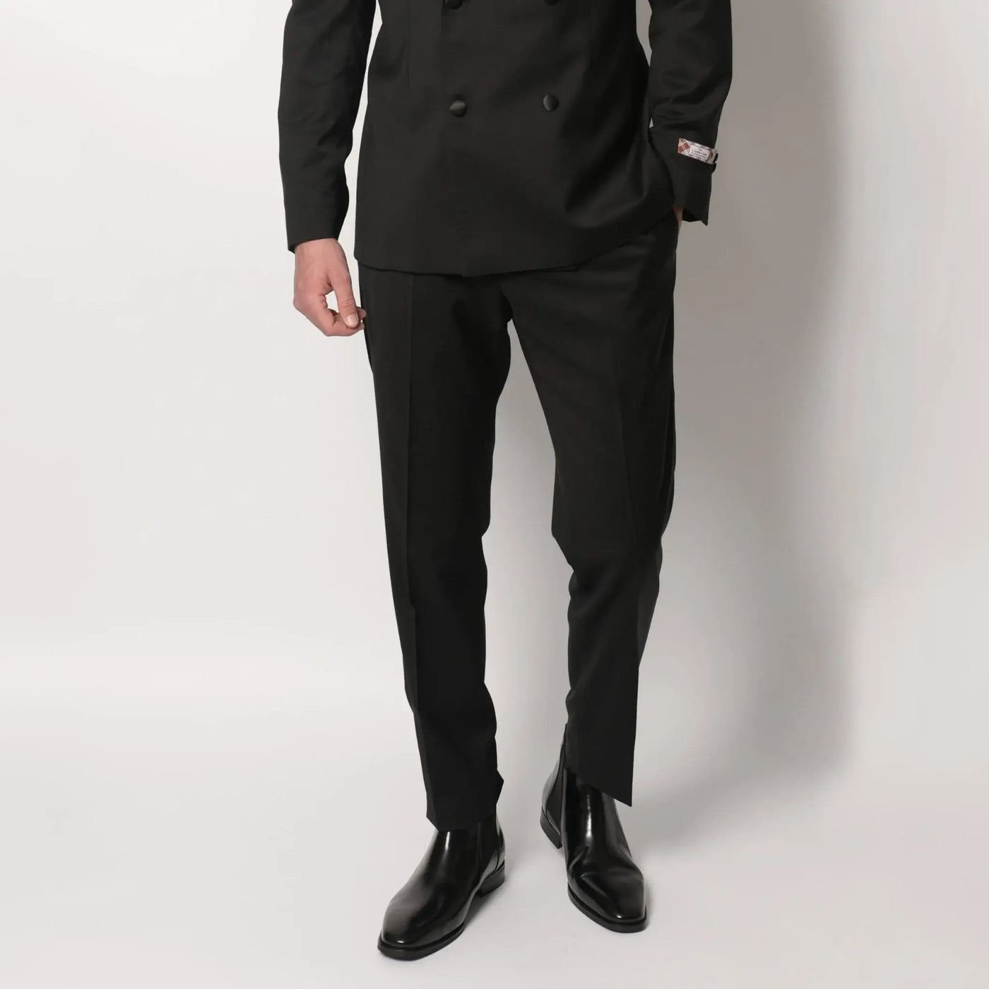 Lodevole Mens Dinner Trousers Black Front View