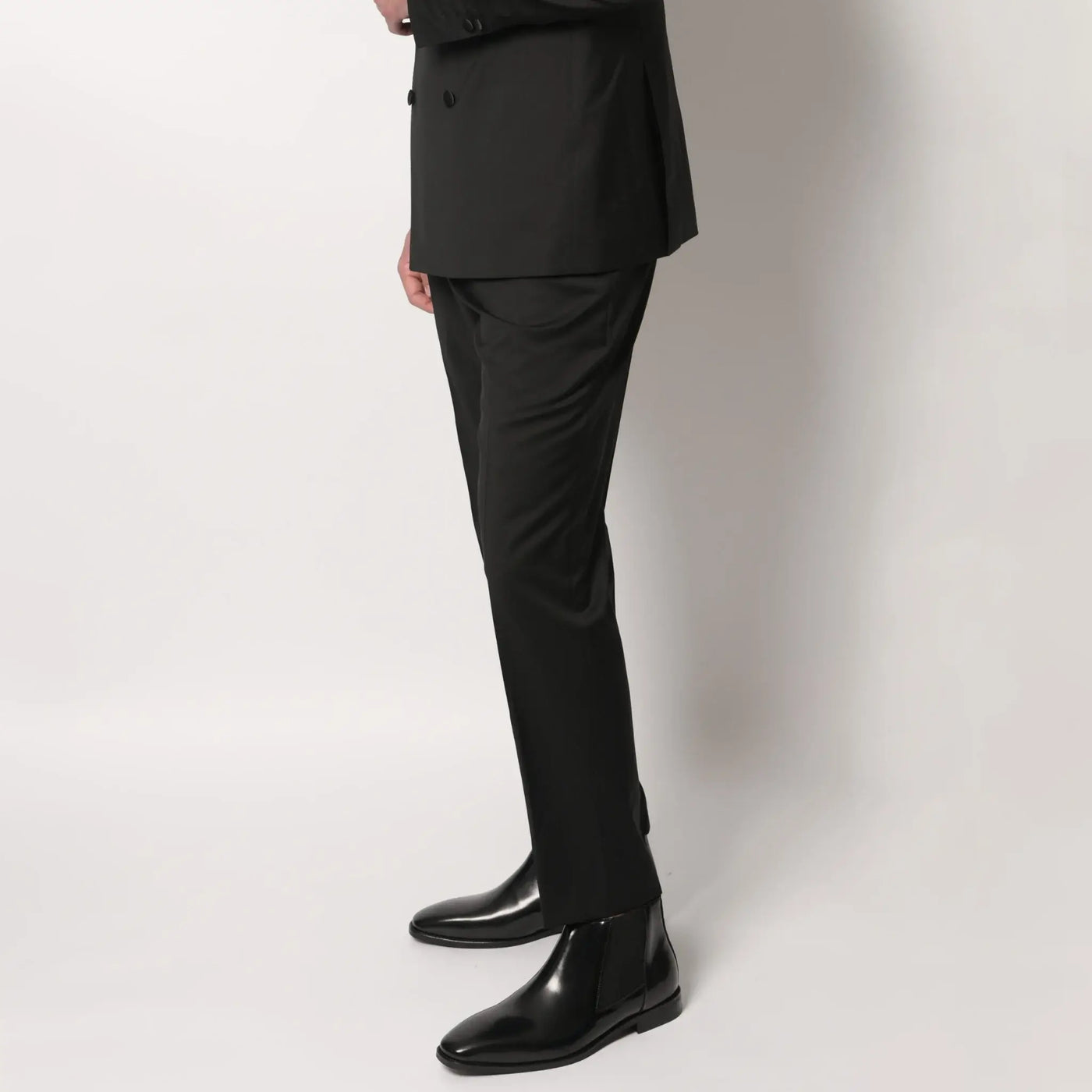 Lodevole Mens Dinner Trousers Black Right Side View