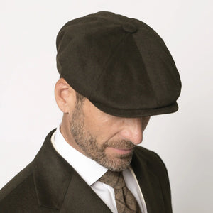 Lodevole Mens Newsboy Cap Dark Olive Isometric View