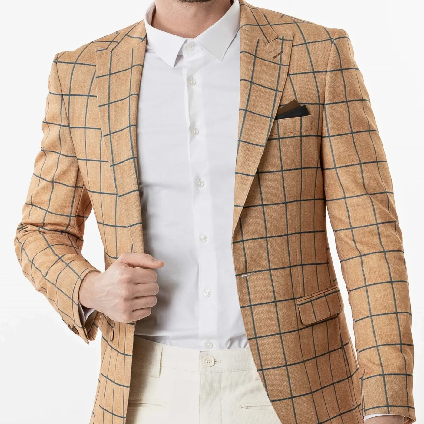 Lodevole Mens Slim Dress Shirt White Front View Thumbnail