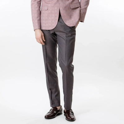 Lodevole Mens Slim Fit Trousers Dark Burgundy Front View