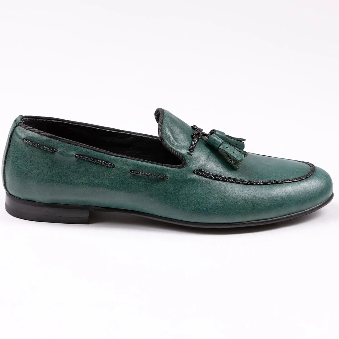 Tassel Loafers Teal Green Tassel Loafers Teal Green