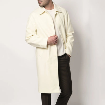 Lodevole Men's Winter Overcoat Ivory Cream Front
