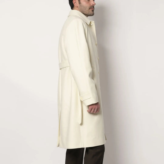 Lodevole Men's Winter Overcoat Ivory Cream Side