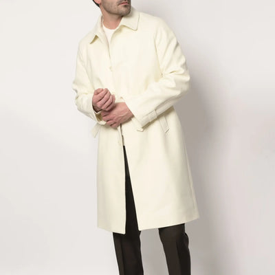 Lodevole Men's Winter Overcoat Ivory Cream Thumbnail