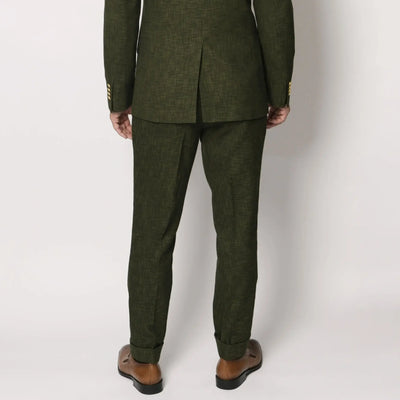Lodevole Mens Zignone Slim Fit Trousers Dark Olive Back View