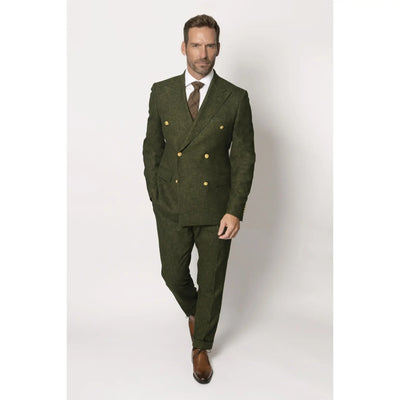 Lodevole Mens Zignone Slim Fit Trousers Dark Olive Outfit