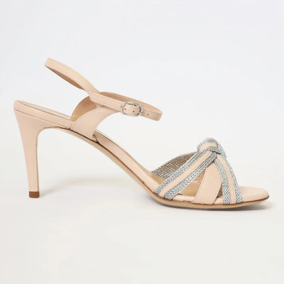 Lodevole Womens Divine Details Knotted Sandals Creme Beige Right Side View