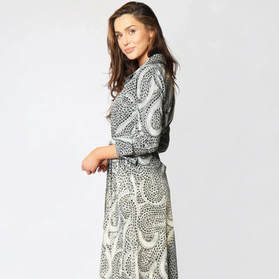 Lodevole Womens Floral Wave Dress Paisley Print Side View