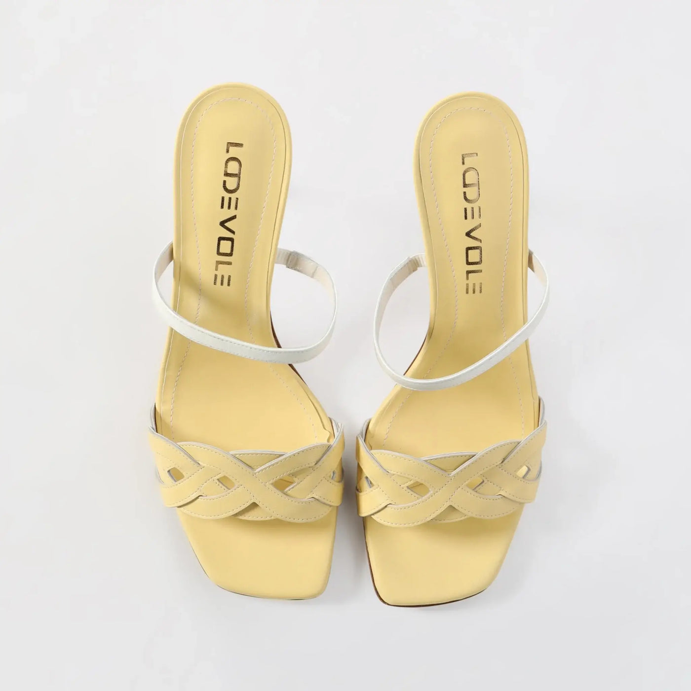 Lodevole Womens Spring Alert Mules Yellow Above View