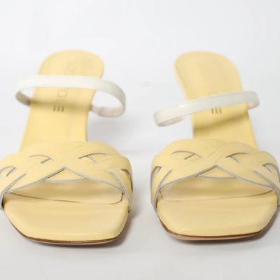 Lodevole Womens Spring Alert Mules Yellow Front View