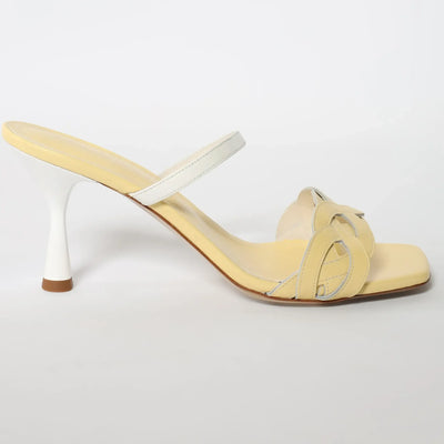 Lodevole Womens Spring Alert Mules Yellow Right Side View