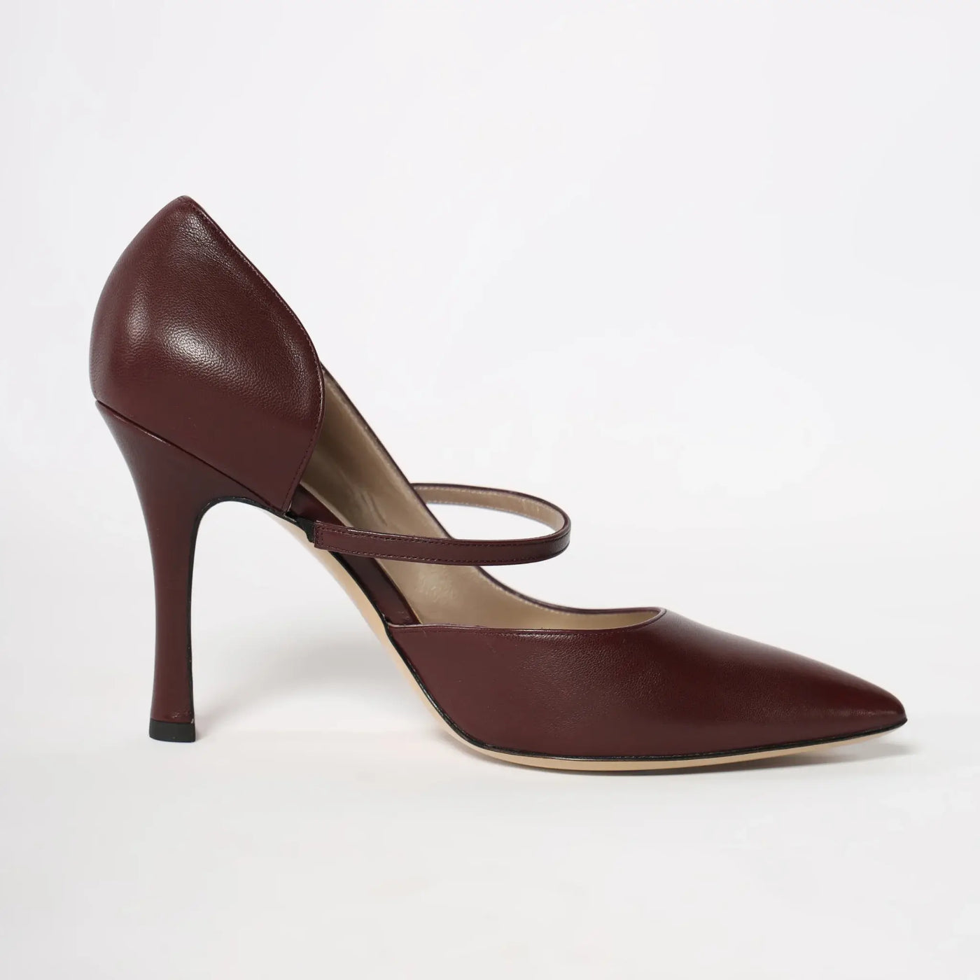 Burgundy sales leather pumps