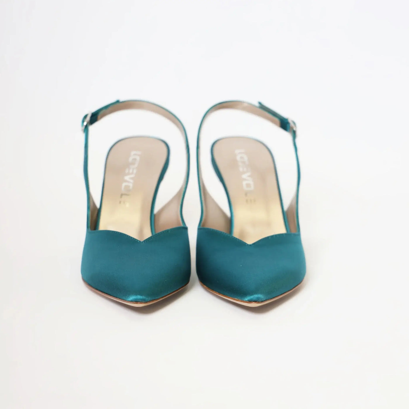 Lodevole Womens Style Squad Italian Heels Teal Blue Front View