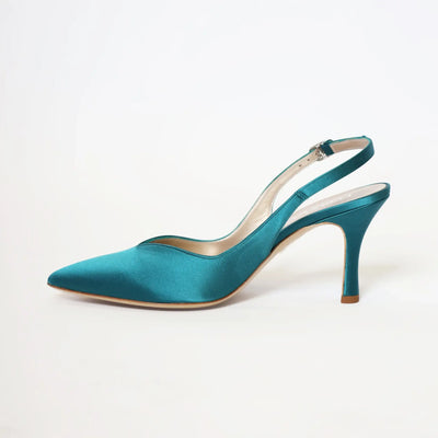 Lodevole Womens Style Squad Italian Heels Teal Blue Left Side View