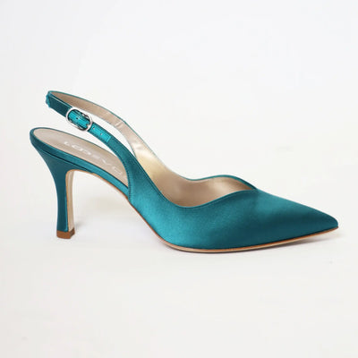 Lodevole Womens Style Squad Italian Heels Teal Blue Right Side View