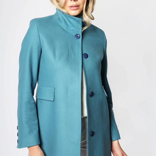 Lodevole Women's True Classic Winter Coat Turquoise Front Closed