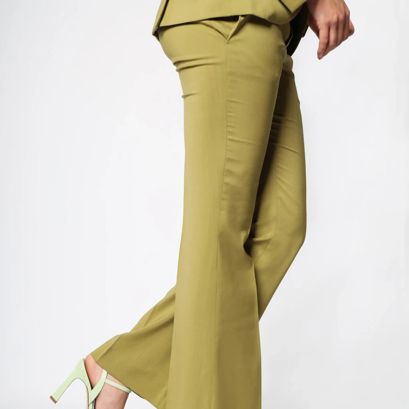 Womens Lodevole New Rules Trousers Green Side View